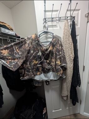 SHEIN Brown & Green Camo Crop Top